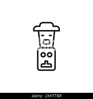 Totem icon outline collection or set in black and white Stock Vector