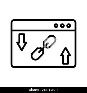 Backlink icon linear logo mark set collection in black and white for web Stock Vector