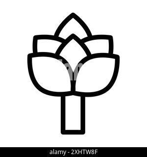 artichoke icon linear logo mark set collection in black and white for web Stock Vector