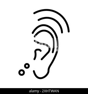 Assistive listening systems icon linear logo mark set collection in black and white for web Stock Vector