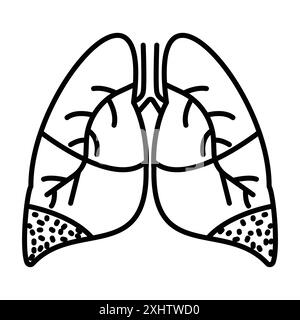 Asthma icon linear logo mark set collection in black and white for web Stock Vector