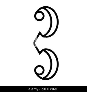 alto clef icon linear logo mark set collection in black and white for web Stock Vector