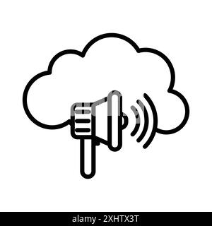 Cloud Marketing icon linear logo mark set collection in black and white for web Stock Vector