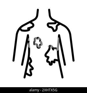 Contact Dermatitis icon linear logo mark set collection in black and white for web Stock Vector