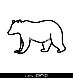 Bear icon linear logo mark set collection in black and white for web Stock Vector