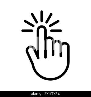 Click icon linear logo mark set collection in black and white Stock ...