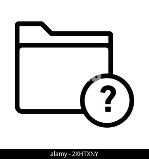 Folder with questionmark icon linear logo mark set collection in black and white for web Stock Vector