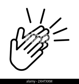 Clapping hand icon linear logo mark set collection in black and white for web Stock Vector