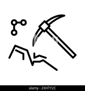 Data Mining icon linear logo mark set collection in black and white for web Stock Vector