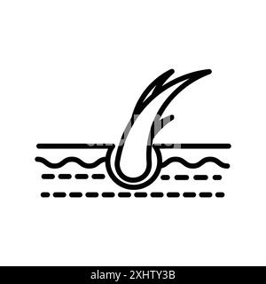 Hair Split Ends icon linear logo mark set collection in black and white for web Stock Vector