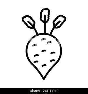 kohlrabi icon linear logo mark set collection in black and white for web Stock Vector