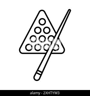 Snooker ball icon linear logo mark set collection in black and white for web Stock Vector