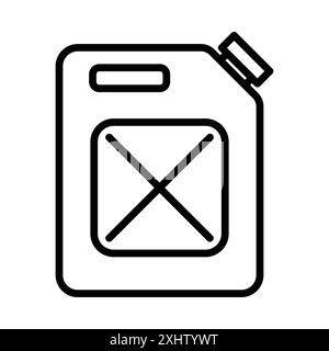 Jerrycan oil icon linear logo mark set collection in black and white for web Stock Vector