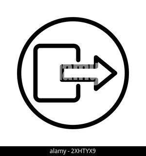 Logout icon linear logo mark set collection in black and white for web Stock Vector