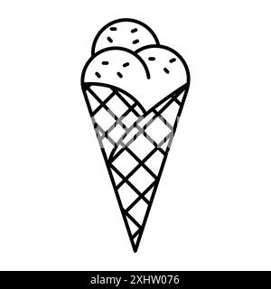 Gelato ice cream icon linear logo mark set collection in black and white for web Stock Vector