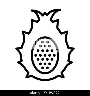 pitaya icon linear logo mark set collection in black and white for web Stock Vector