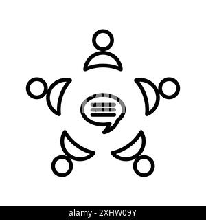 coaching icon linear logo mark set collection in black and white for ...