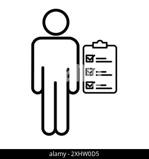 Personal Assessment icon linear logo mark set collection in black and white for web Stock Vector