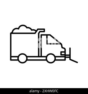 Snowplow icon linear logo mark set collection in black and white for web Stock Vector