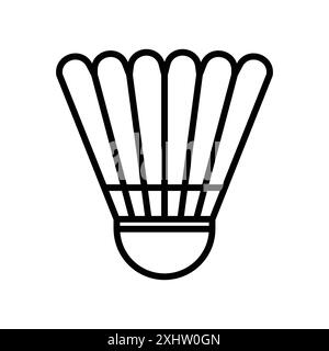 Shuttlecock icon linear logo mark set collection in black and white for web Stock Vector