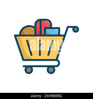 shopping chart icon vector design template in white background Stock Vector