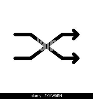 Shuffle icon linear logo mark set collection in black and white for web Stock Vector