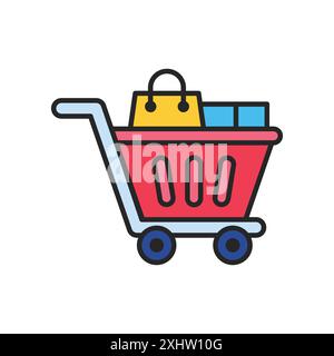 shopping chart icon vector design template in white background Stock Vector