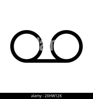 Voicemail icon linear logo mark set collection in black and white for web Stock Vector