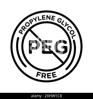 Propylene glycol free icon logo sign vector outline in black and white ...
