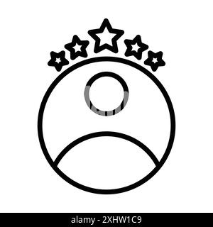Rating employee icon linear logo mark set collection in black and white for web Stock Vector