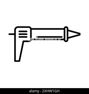 sealant gun icon linear logo mark set collection in black and white for web Stock Vector