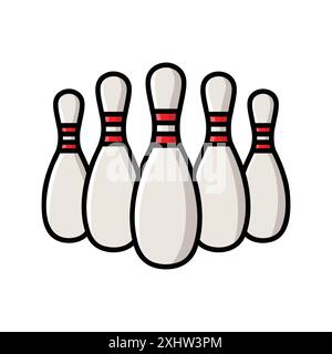bowling icon vector design template in white background Stock Vector