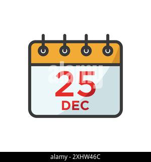 calendar 25 december icon vector design temp[late Stock Vector