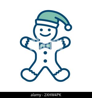 gingerbread icon vector design template in white background Stock Vector