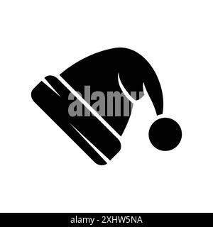 christmas hat - santa hat icon vector design template in white background Stock Vector