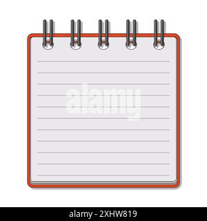 Open notepad for notes. Subject in the office, at home. Vector illustration isolated on white background. Stock Vector