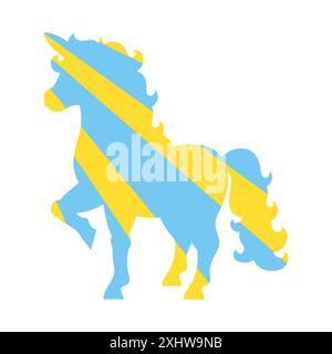 Cute unicorn. Magic fairy horse. Rainbow silhouette. Design element. Vector illustration isolated on white background. Template for books, stickers, p Stock Vector