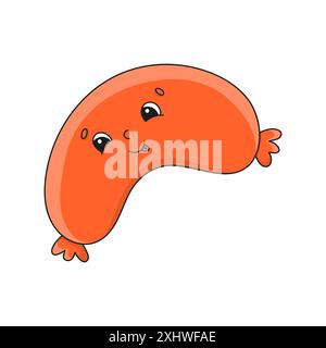 Cute character. Colorful vector illustration. cartoon style. Isolated on white background. Barbecue theme. Template for your design, books, stickers, Stock Vector