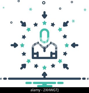 Icon for self promotion, self Stock Vector