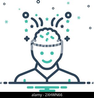 Icon for open mindedness, open Stock Vector