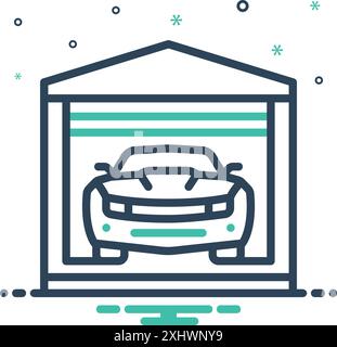 Icon for garage, car Stock Vector