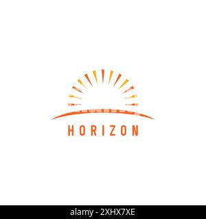Horizon Logo Template. Sun Logo Design Stock Vector