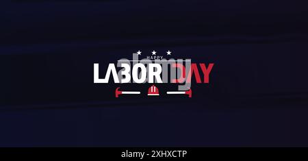 Vibrant Labor Day logo design showcasing American pride and unity Stock Vector