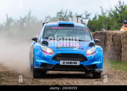 2017 Ford Fiesta R5 rally car on the rally stage at the Goodwood Festival of Speed 2024 motorsport event in West Sussex, UK. Stock Photo