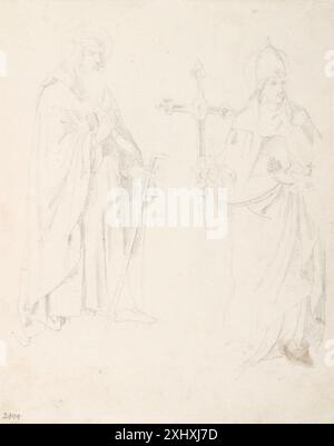 Drawing by Dankvart Dreyer showing the head of Bishop Absalon, focusing ...