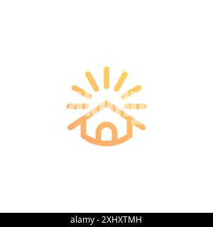 Solar Home logo Design. Sun vector icon Stock Vector