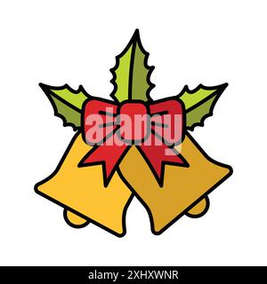 christmas bell icon vector design template in white background Stock Vector