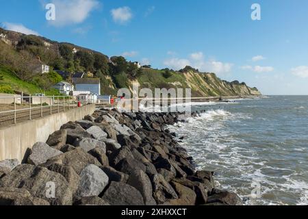 Sea defence along coast, Ventnor, Isle of Wight, UK Stock Photo