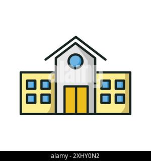 school building icon vector design template in white background Stock Vector