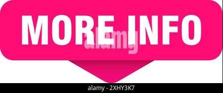 more info sticker. more info sign on transparent background. rectangular button Stock Vector